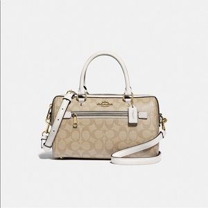 Coach Rowan Satchel In Signature Canvas Light Khaki/White